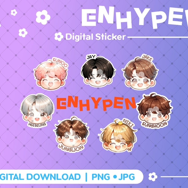 EN- Art  Digital stickers Set,Printable / PNG / JPG