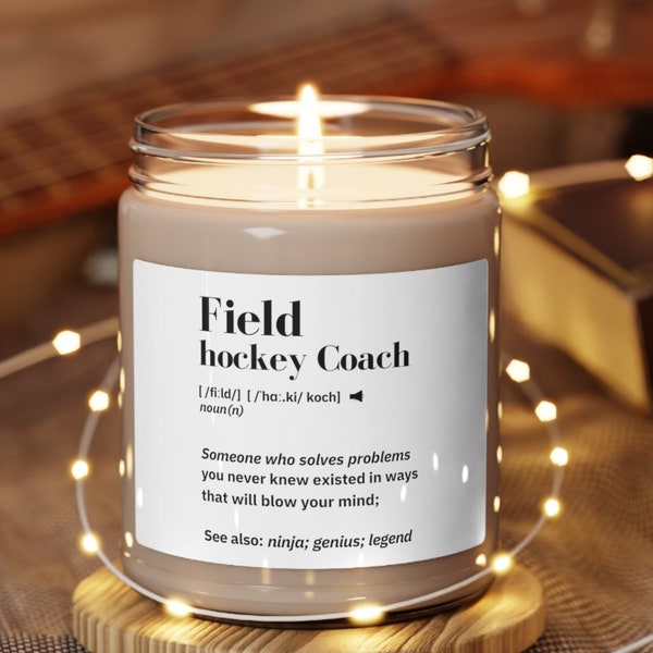 Field Hockey Coach, Field Hockey Gift, Field Hockey Mom, Field Hockey Player, Gift for Coach,  Scented Soy Candle, 9oz