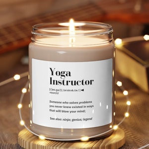 Yoga instructor gift, yoga teacher gift, gift for her, yoga, yoga gift, gift, Pilates instructor, 3D, Scented Soy Candle, 9oz