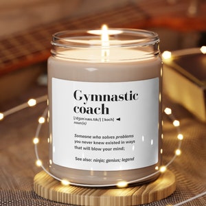 Gift for Coach, Gymnastics Coach, Coach Gift, Gymnastic Coach Gift, Gymnastic Coach, Gymnastics Gift, Scented Soy Candle, 9oz