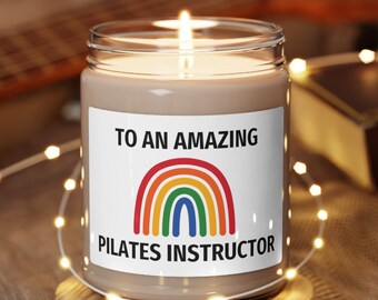 Pilates Instructor Gift, Scented Soy Candle, Appreciation Gift