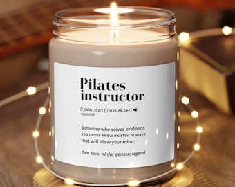 Pilates Instructor Scented Soy Candle, Funny Definition Gift