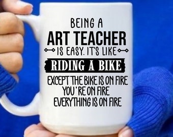 Taza para profesor de arte, regalo divertido, taza de café personalizada