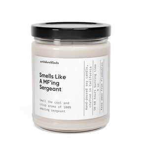Sergeant Gift, Sergeant Promotion, Police Sergeant, Gift for Sergeant, Army Sergeant Gift, Candle, Scented Soy Candle, 9oz