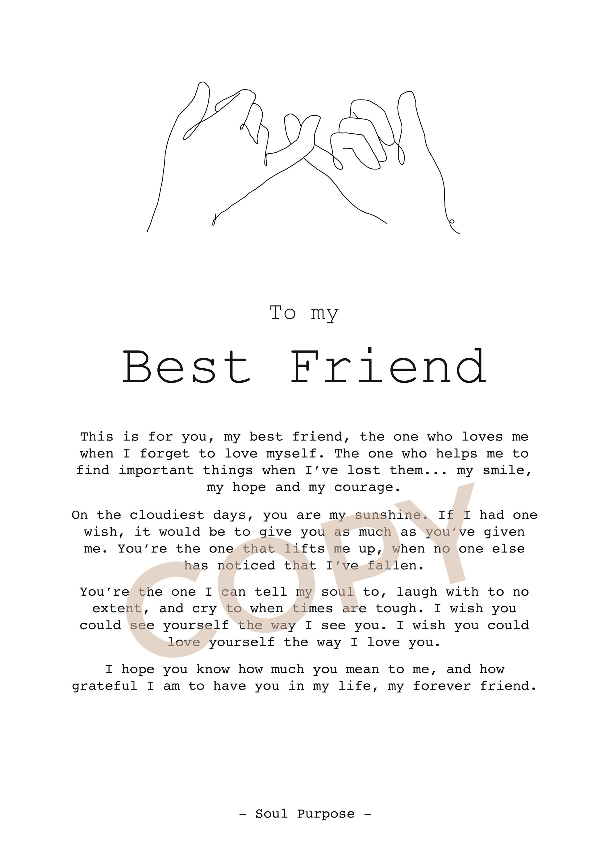 Best Friends Gift, Best Friend Gift, Best Friend Poster, Friend Gift, Friend  Wall Art, Birthday Gift, Personalised Gift 