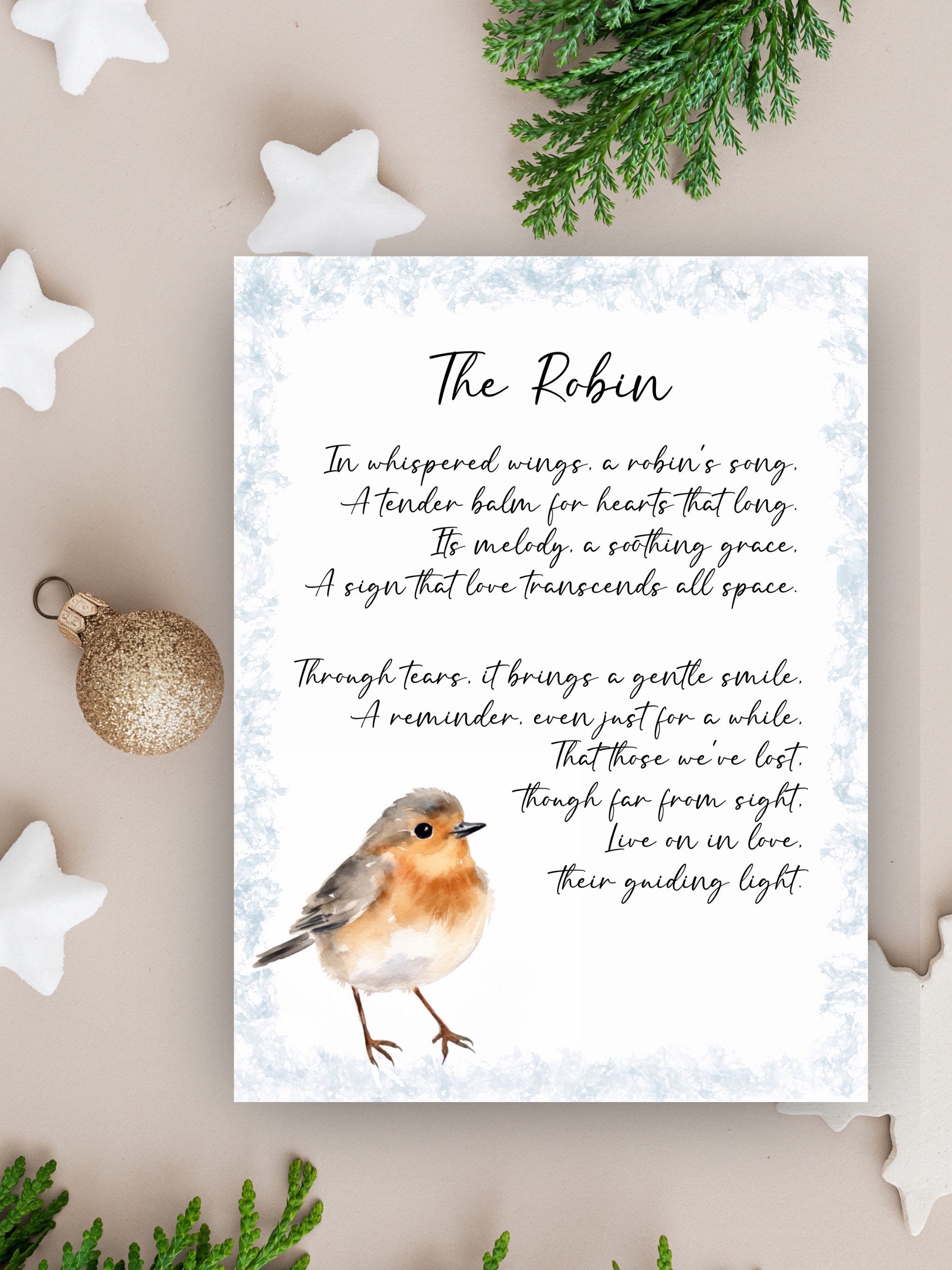 Robin Memorial Gift Christmas Memorial Gift Sympathy Gift Gift for Loss
