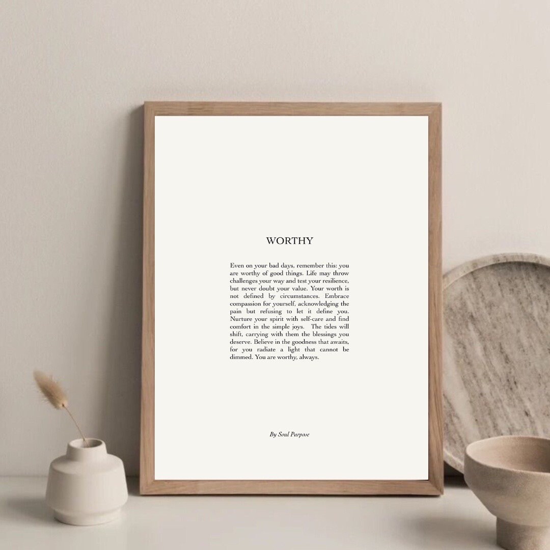 You Are Enough Print You Are Enough Gift Mental Health Gift