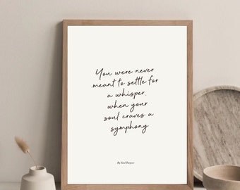 Never Settle Quote|Healing gift | breakup quote gift | mental health gift | encouragement Gift | self love gift |boho print|heartbreak quote