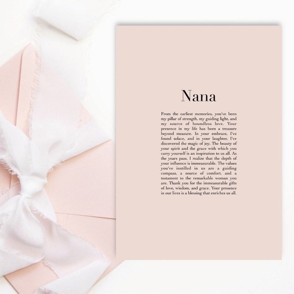 Heartfelt gift for Nana | nana definition | Meaningful Nana gift | Sentimental Nana gift |gift for Nana from granddaughter|nana gift wedding