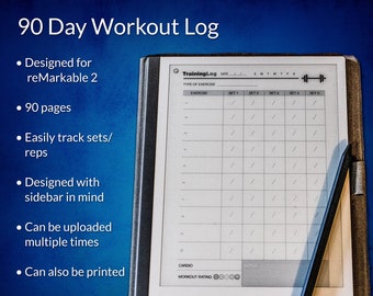 reMarkable 2 GetFit 90-Day Digital Weight Training Log