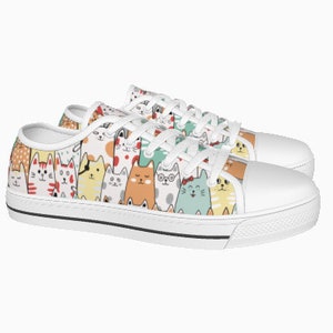 Cute Cats Shoes | Cat Sneakers | Cute Shoes | Canvas Shoes | Cat Owner Gifts