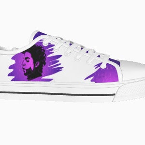 Prince, Purple Rain, Prince Fans Scarpe da donna in tela con suola bianca