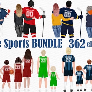 Große Sport Bundle Sport Familie Clipart