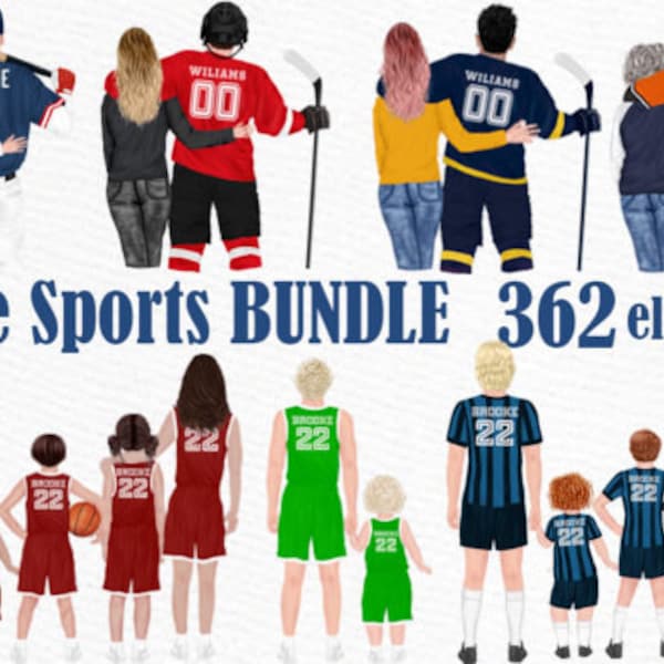 Huge Sports Bundle Sports Family Clipart