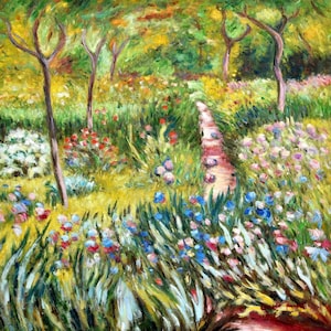 Claude Monet - Monet´s Garten in Giverny h99204 90x90cm exzellentes Ölgemälde