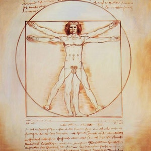 Léonard de Vinci - Étude des proportions c93888 50 x 60 cm &quot;G&quot; peinture à l&#39;huile peinte à la main