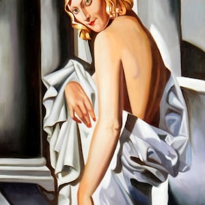 Homage of T. de Lempicka - Portrait of Marjorie Ferry d96719 60 x 90 cm oil painting hand painted