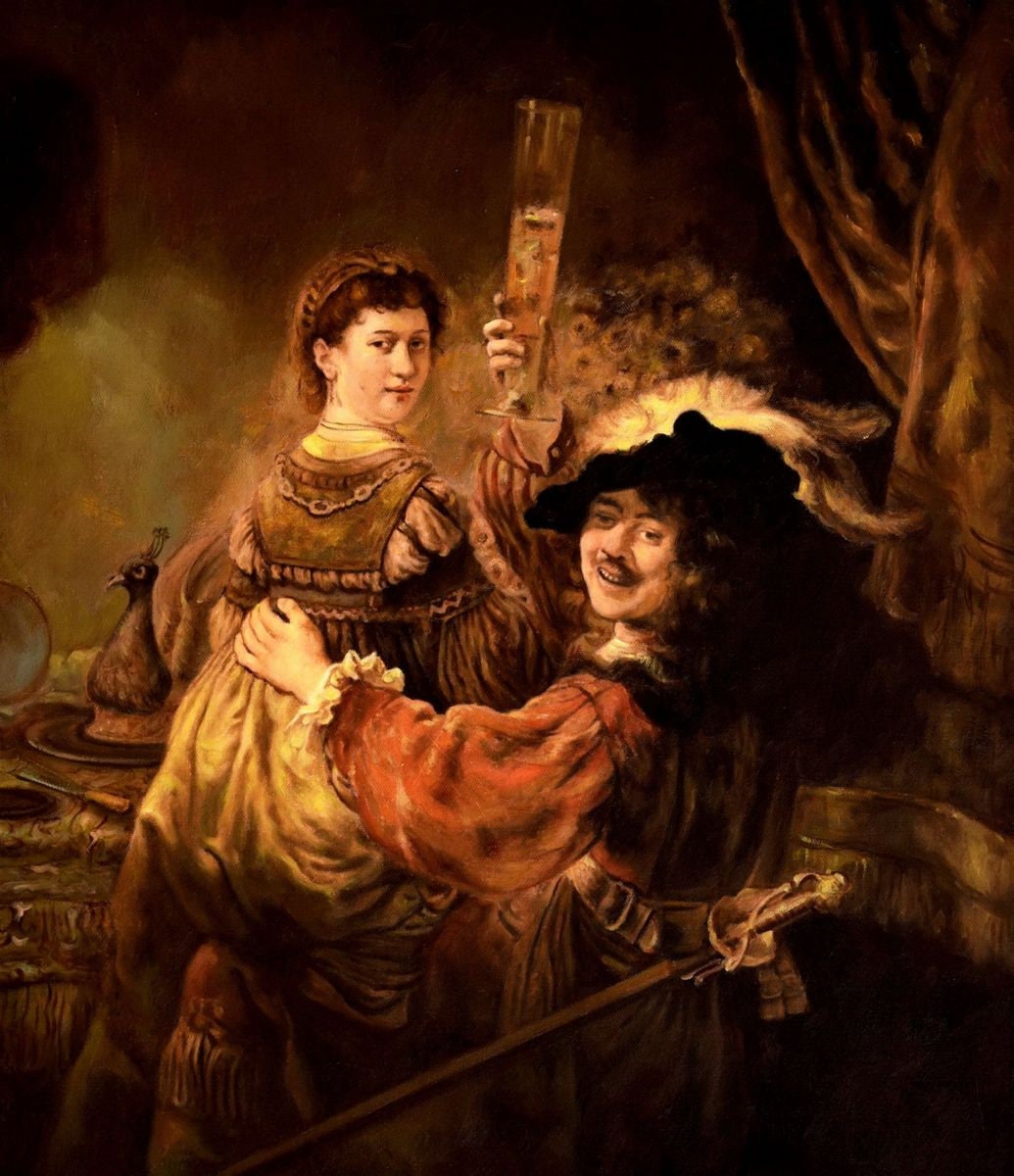 Rembrandt - Self-portrait With Saskia C99055 50 X 60 Cm Fine