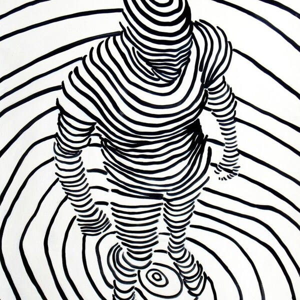 Modern Art - Circle Human 1 d93708 60x90cm beeindruckendes Ölgemälde