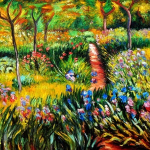 Claude Monet - Monet´s Garten in Giverny m95684 120x120cm exzellentes Ölgemälde