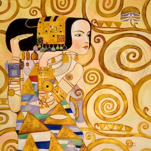 Gustav Klimt - The Expectation m99341 120 x 120 cm exquisite oil painting