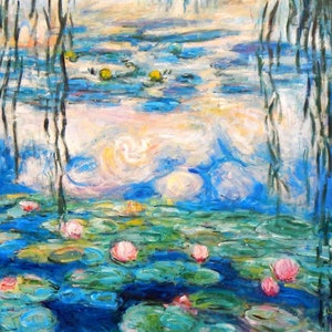 Claude Monet - Water Lilies & Willows i94050 80 x 110 cm oil painting hand painted
