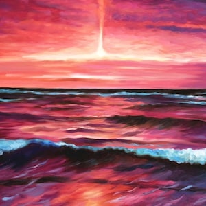 Sylt - Surf in the sunset d99138 60 x 90 cm excellent oil painting hand painted