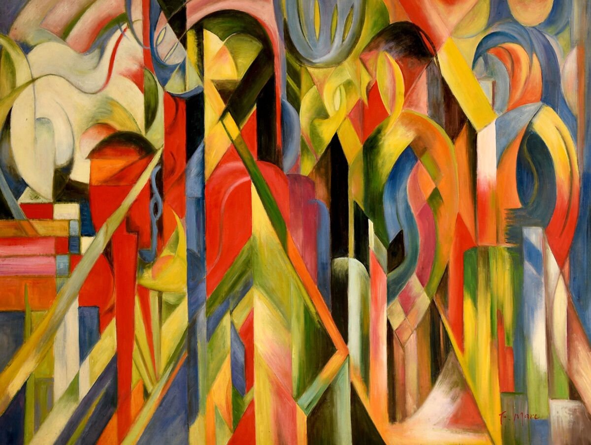 Franz Marc - Stables k99364 90 x 120 cm Expressionism oil painting hand painted