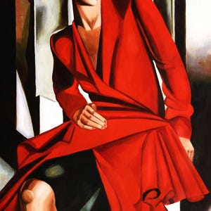 Homage to T. de Lempicka - Portrait of Madame Boucard p99034 120 x 180 cm Art Deco oil painting hand painted