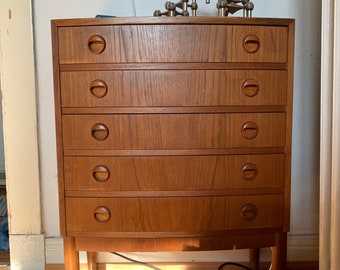 STUDIOSECONDLOVE - danish mid century Kai kristiansen chest of drawers dresser sideboard teak vintage 60s 70s