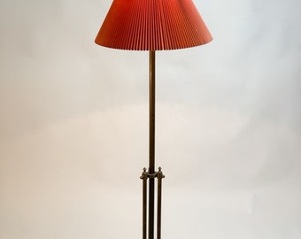 STUDIOSECONDLOVE - Vintage Brass Danish Floor Lamp 1970S 1960S Red