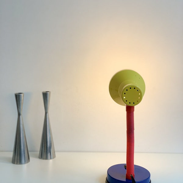 STUDIOSECONDLOVE - Brilliant Vintage Table Lamp Tischlampe Memphis 80S Yellow Red Blue