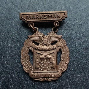 Los Angeles Police Department shooting medal MARKSMAN LAPD