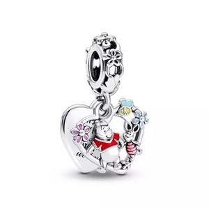 Genuine sterling silver 925 Winnie the Pooh bracelet charm, wedding,anniversary gift