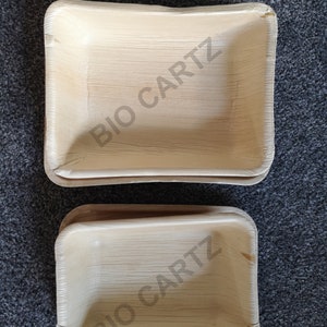 Caja para llevar Hoja de Palma Areca (Pack de 25 cajas + tapa) / Platos Biodegradables / Platos de Fiesta Ecológicos Compostables BIOCARTZ