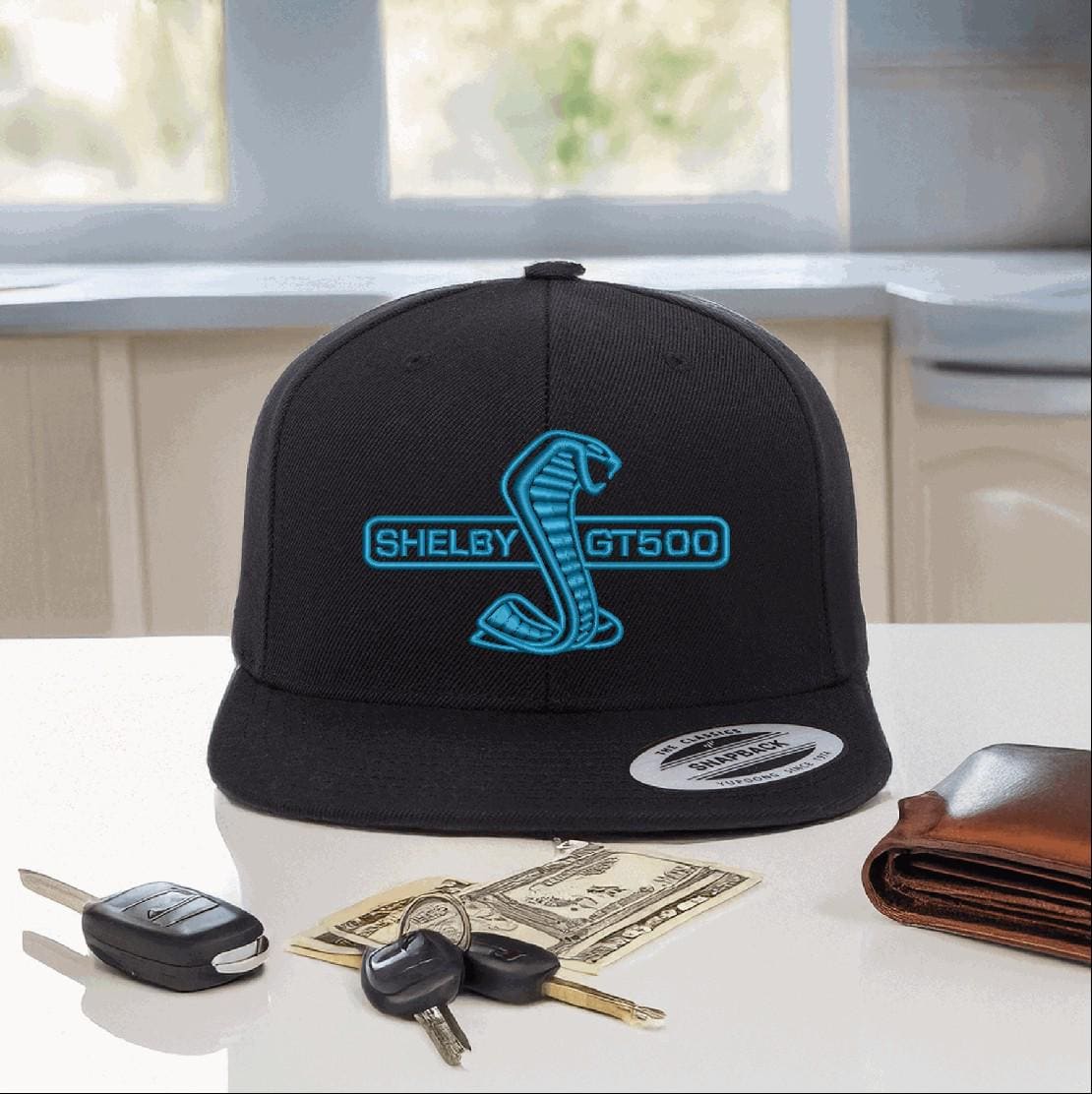 Custom Embroidered Flat Bill Snapback - Shelby GT500