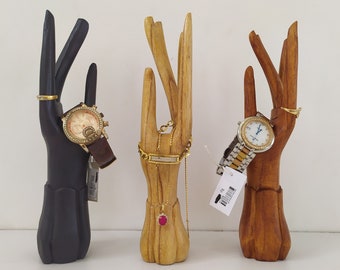 Hand Jewelry Display,  Wooden Hand Displays for Rings, Bracelets and Jewellery.