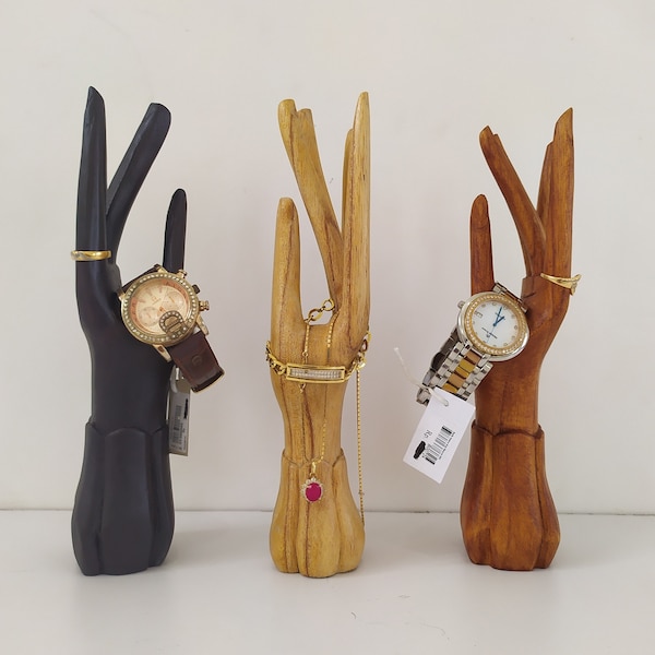 Hand Jewelry Display,  Wooden Hand Displays for Rings, Bracelets and Jewellery.