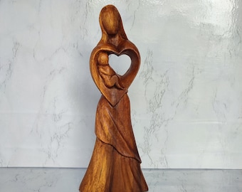 Sculpture of mother and toddler son beautiful gift for new couple new mother mother&#39;s day valentine&#39;s day