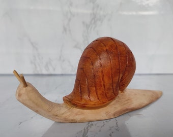Wooden Snail Statue - Wooden statue - Conch Statue - Snail