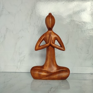 Meditation yoga poses 31 cm, Abstract Yoga Display in brown, Yoga Woman Sculpture, Yoga Sculpture Ornament, Yoga Style