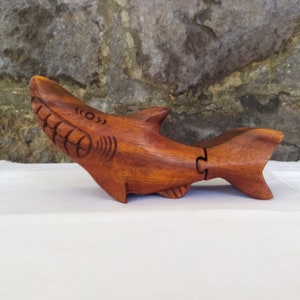 Beautiful wooden Jewelry Box / SHARK Puzzle Box  / Handcrafted puzzle box / magic box / Christmas/Birthday Gift/ Mother’s Day