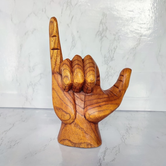 Jempinis Wood Hawaiian Shaka Sign, Aloha Decor