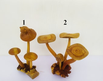 Beautiful mushroom statue. Broadleaf mushroom. Wooden Mushroom Sculpture Unique. Mothers day . Gift for Mother, Gifts for Her. home decor.