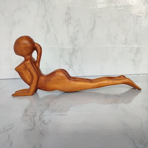 Cobra yoga pose, Abstract Yoga Display in brown, Yoga Woman Sculpture, Yoga Sculpture Ornament, Yoga Style