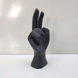 Hand Carved Wooden Peace Sign, Jempinis Wood Sculpture image 9