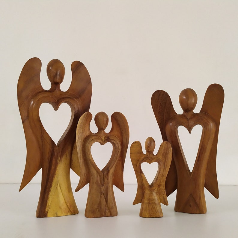 Abstrak Angel Statue. Wooden Angel Sculpture. Handmade Mini Etsy