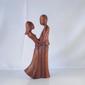 Dancing couple wooden statue, love statue, romantic statue, wedding statue.