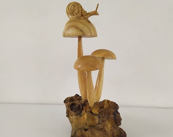 Unique Mushroom Statue. Snail mushroom. Mothers Day gifts. Gifts for Her. Gifts for Him. Gifts for Dad.