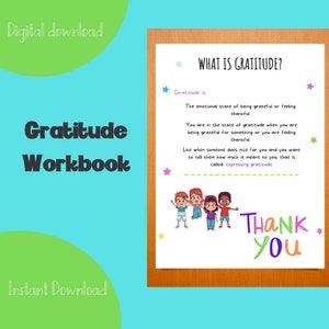 Gratitude Workbook | Journal | Writing Prompts | Homeschool Activity | Growth Mindset | Gratitude Practice | Kids | Children